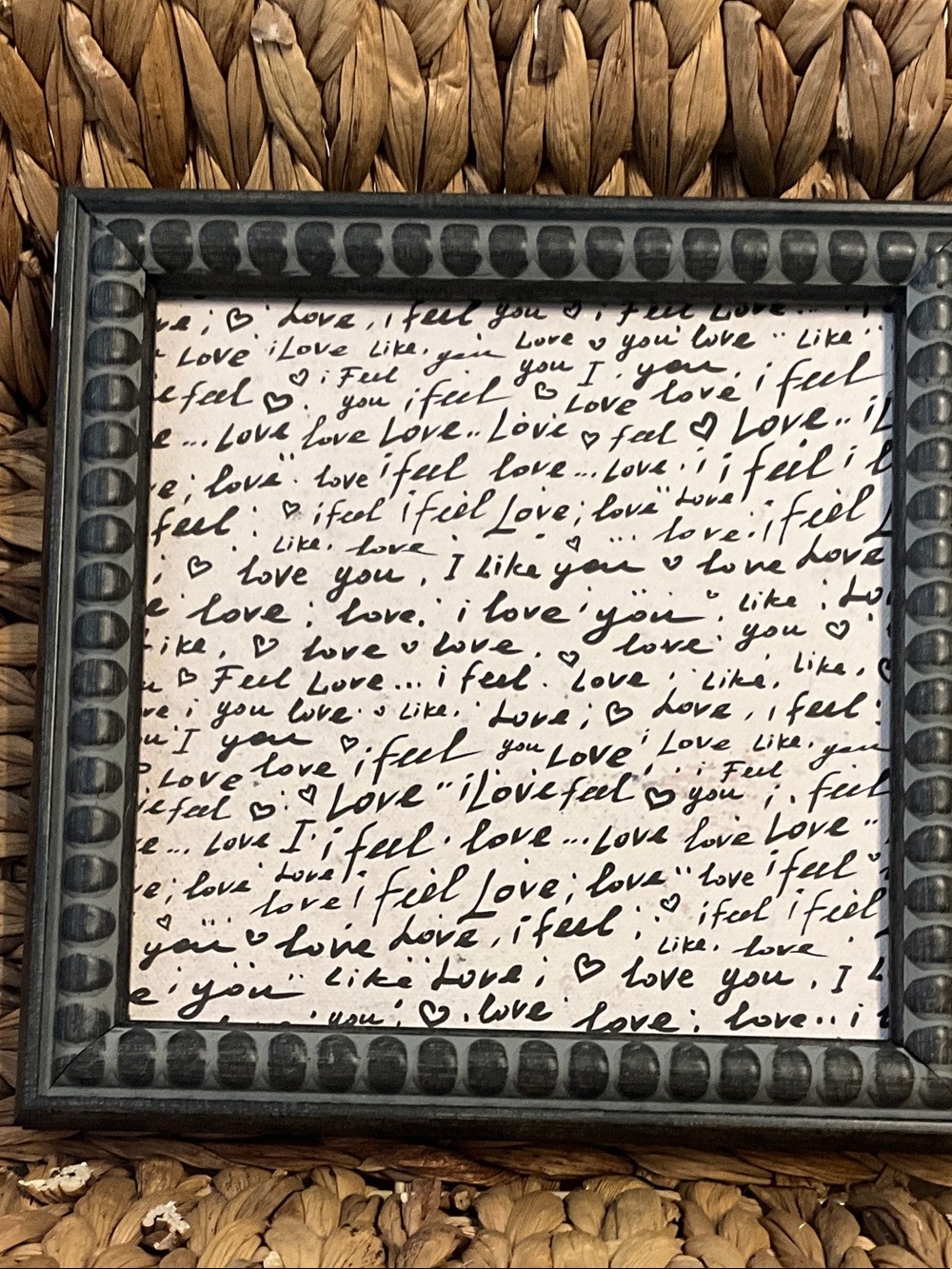 Framed 'Love' Script Art Print - Black Frame